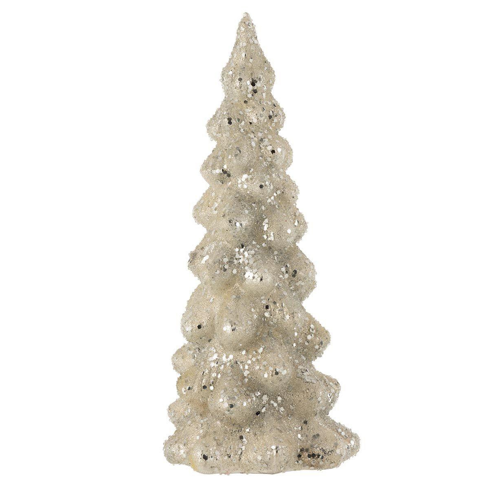 J-LINE Sapin de noël brillant déco  givré  20cm argent