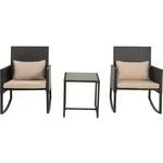 Habitat et Jardin Salon de jardin a bascule en résine tressée  Garden  - Noir