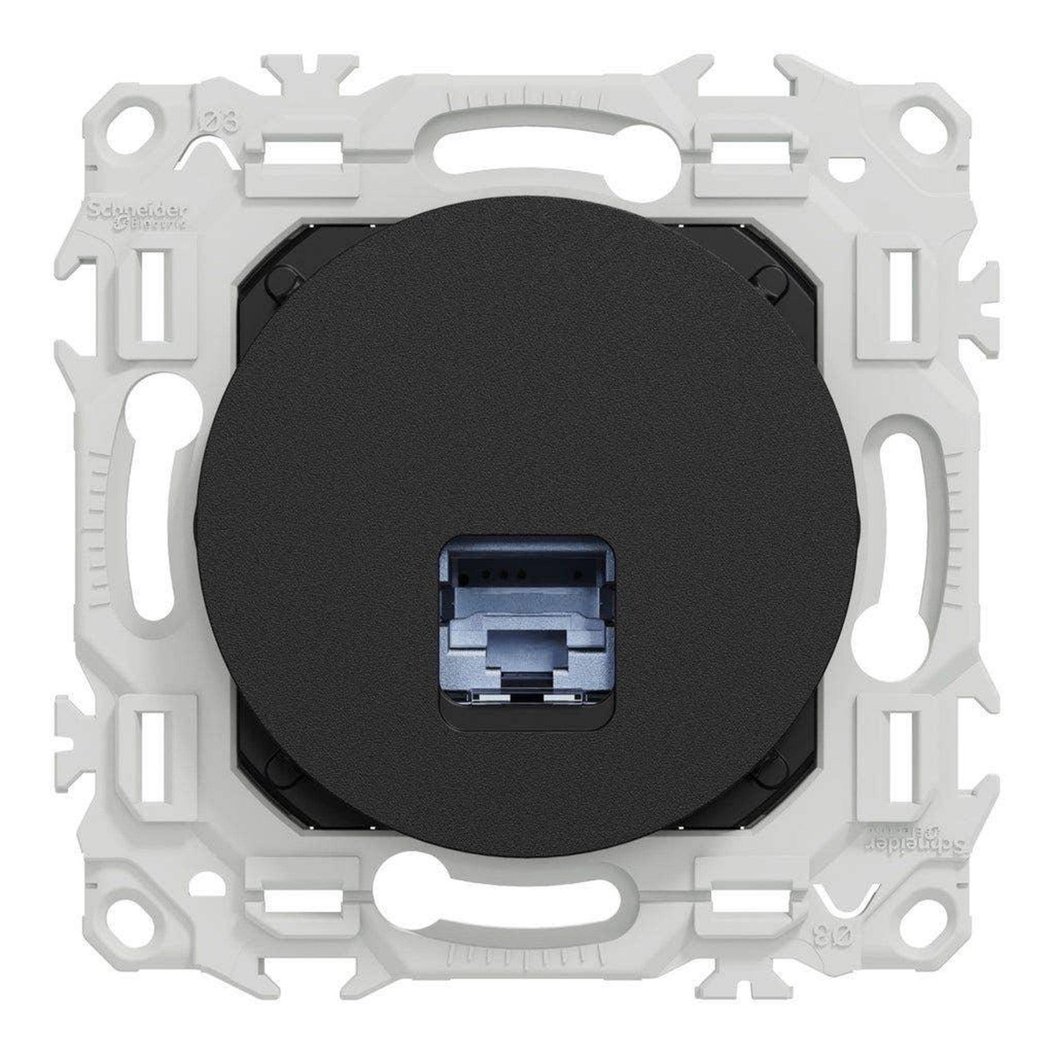 Schneider Electric Prise courant faible odace - noir onyx
