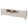 Voir la diapositive 2 : BEST MOBILIER Boccioni - meuble tv - beige - 2 portes, 1 tiroir et 1 niche - 200 cm