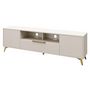 Voir la diapositive 2 : BEST MOBILIER Boccioni - meuble tv - beige - 2 portes, 1 tiroir et 1 niche - 200 cm