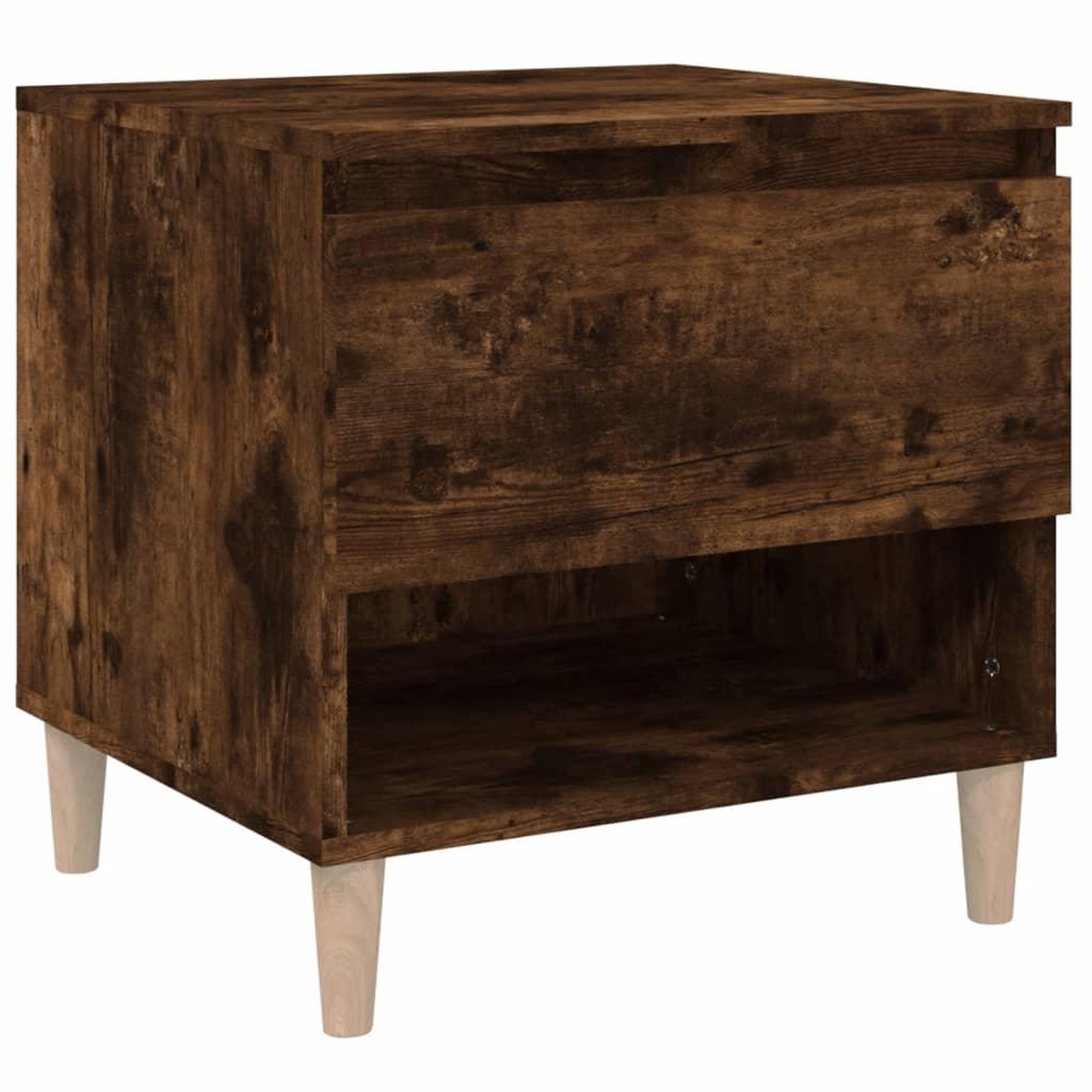 Voir la diapositive 2 : VIDAXL Table de chevet Chene fume 50x46x50 cm Bois d'ingenierie