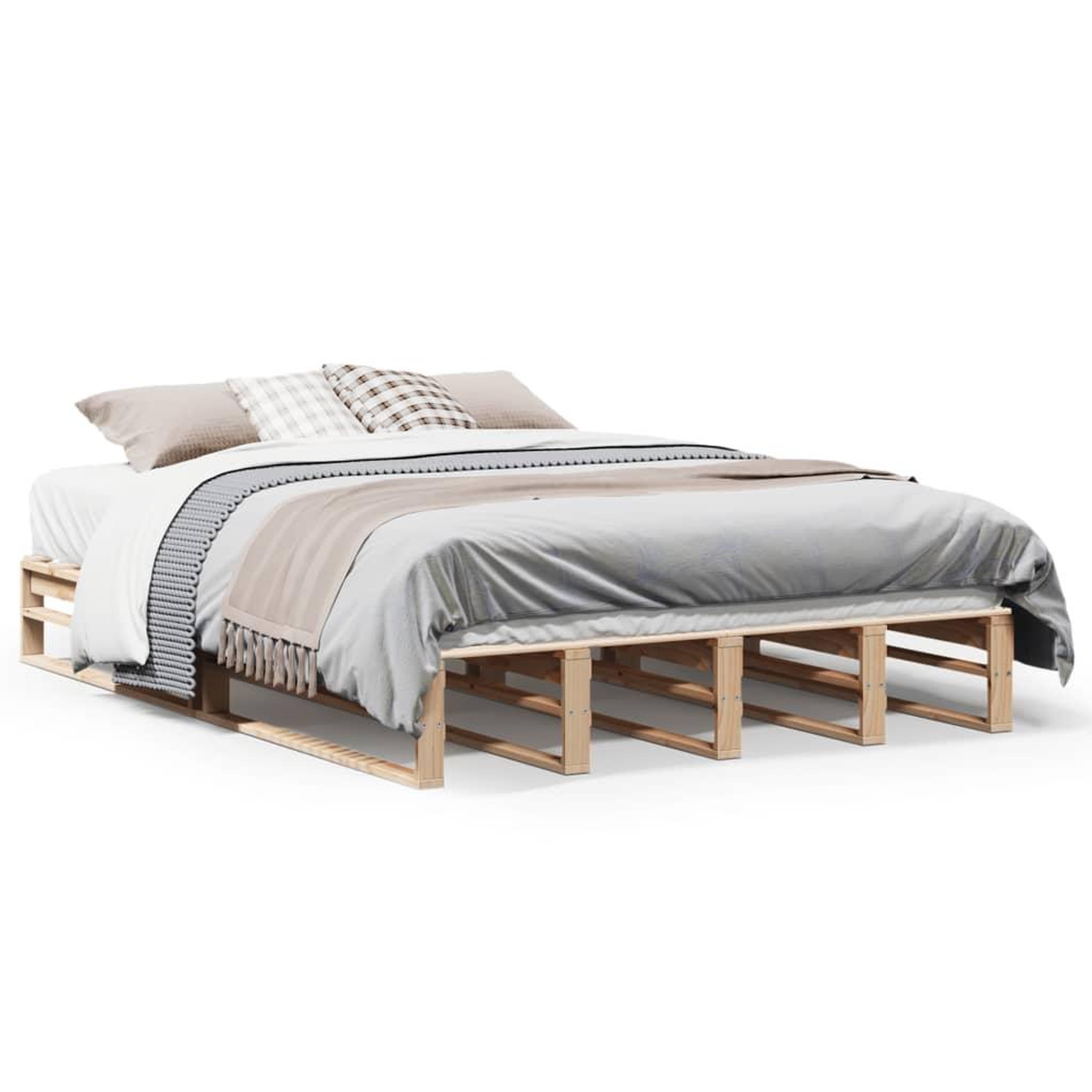Voir la diapositive 2 : VIDAXL Cadre de lit sans matelas 160x200 cm bois massif de pin