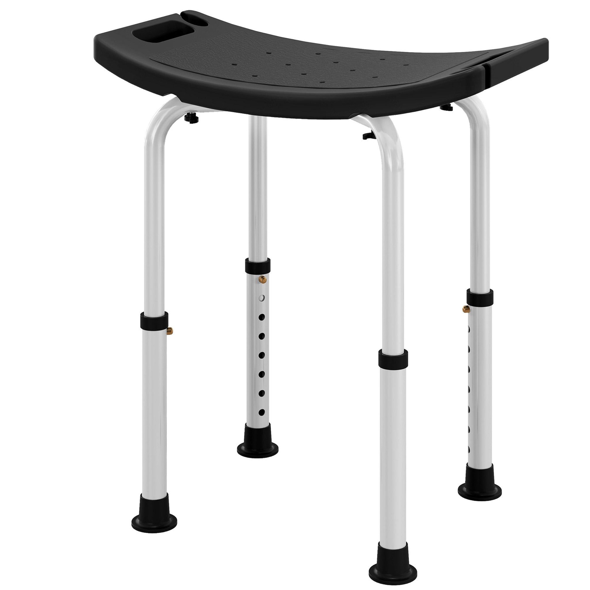 Voir la diapositive 5 : HOMCOM Tabouret de douche réglable antidérapant alu plastique noir
