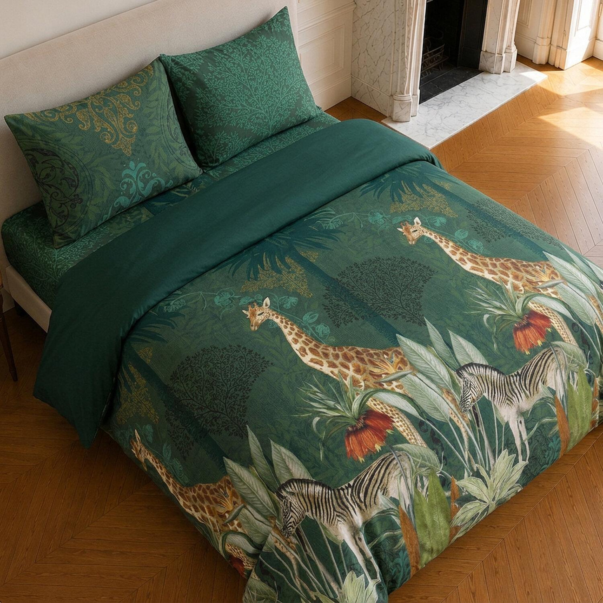 Voir la diapositive 4 : Home collection Parure housse de couette imprimée 100% coton 57 fils - zambi - 260x240 cm
