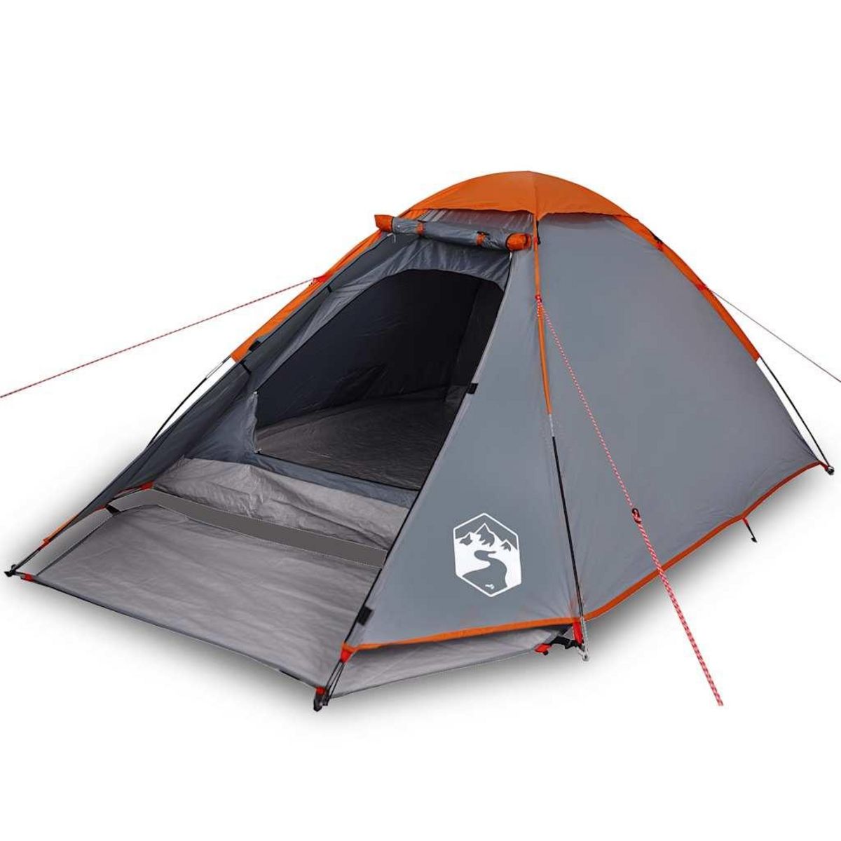 VIDAXL Tente de camping a dome 2 personnes gris et orange impermeable