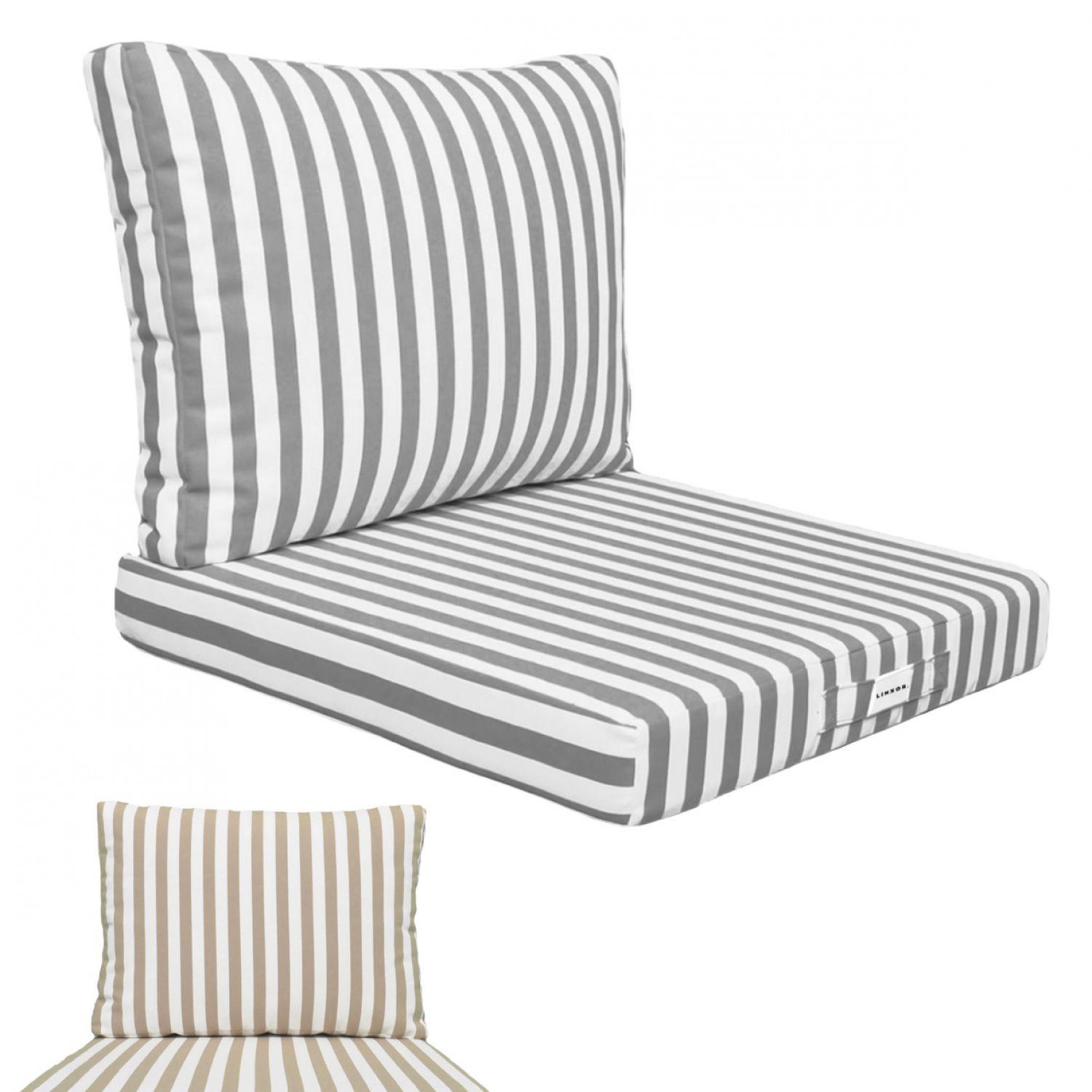 Voir la diapositive 1 : LINXOR Kit de coussins pour salon de jardin déhoussables - 50 x 50 cm