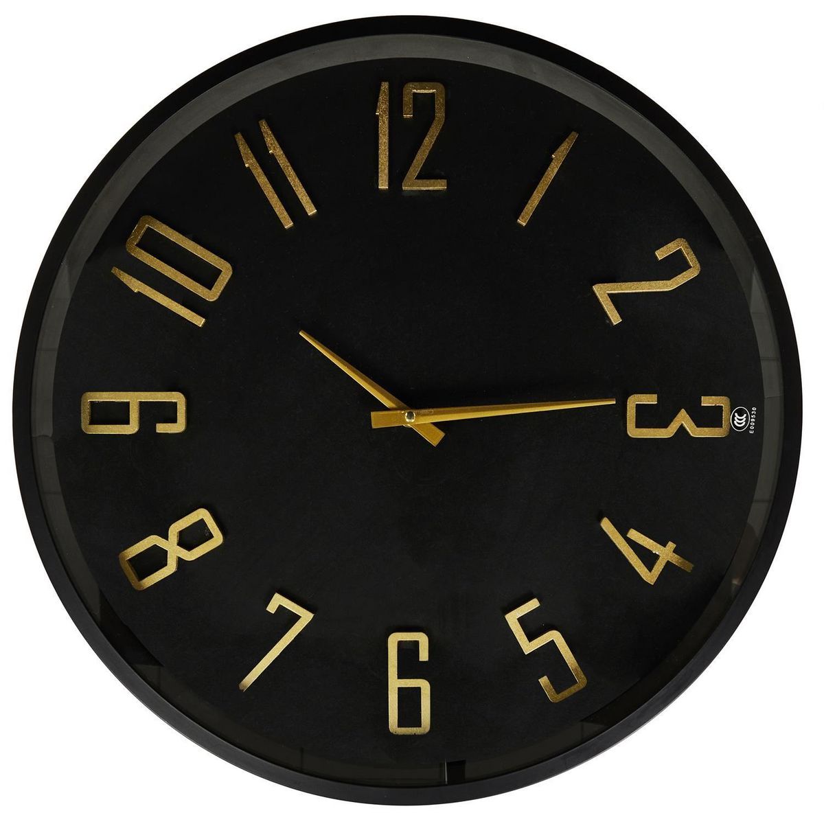 The Home Deco Factory Table d'appoint avec horloge - Diam. 50 cm x H. 43,5 cm - Noir