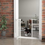 Voir la diapositive 5 : PAWHUT Barrière de sécurité chien - porte double verrouillage - L.94 cm max. - sans perçage - métal blanc