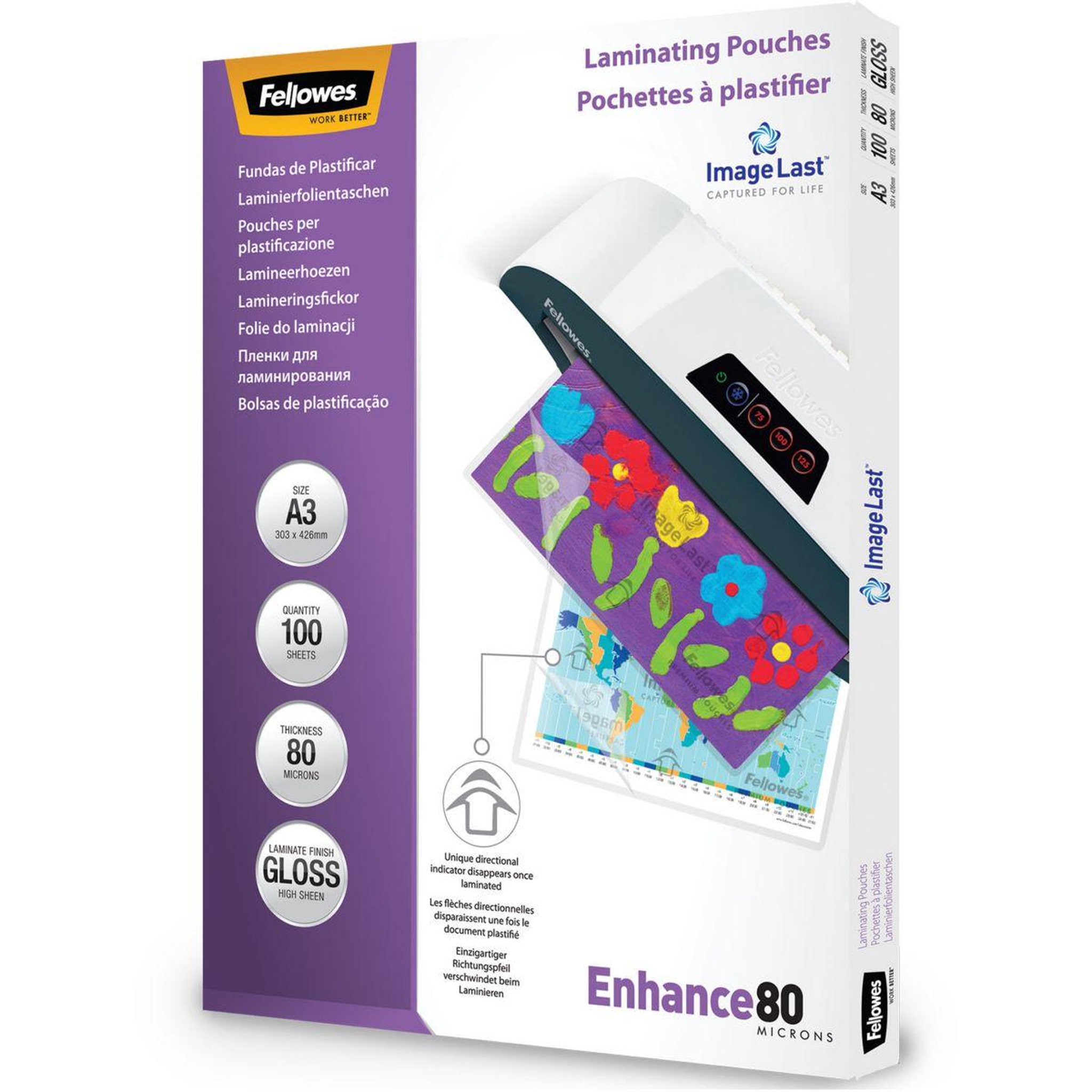 Fellowes Pochette plastification a3 80 mic x100