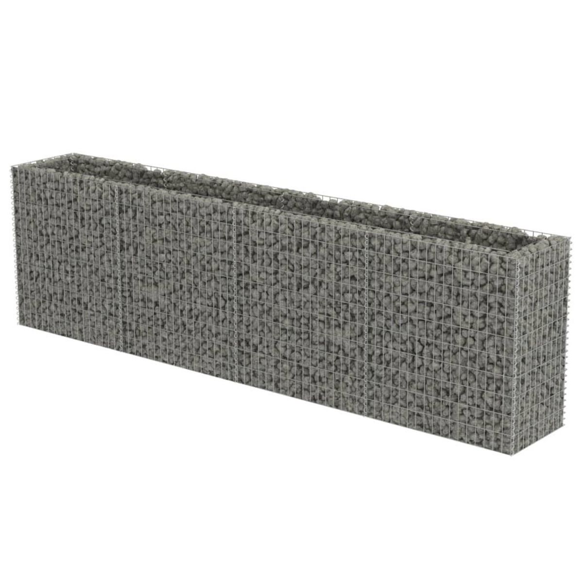 VIDAXL Lit sureleve a gabion Acier galvanise 360x50x100 cm
