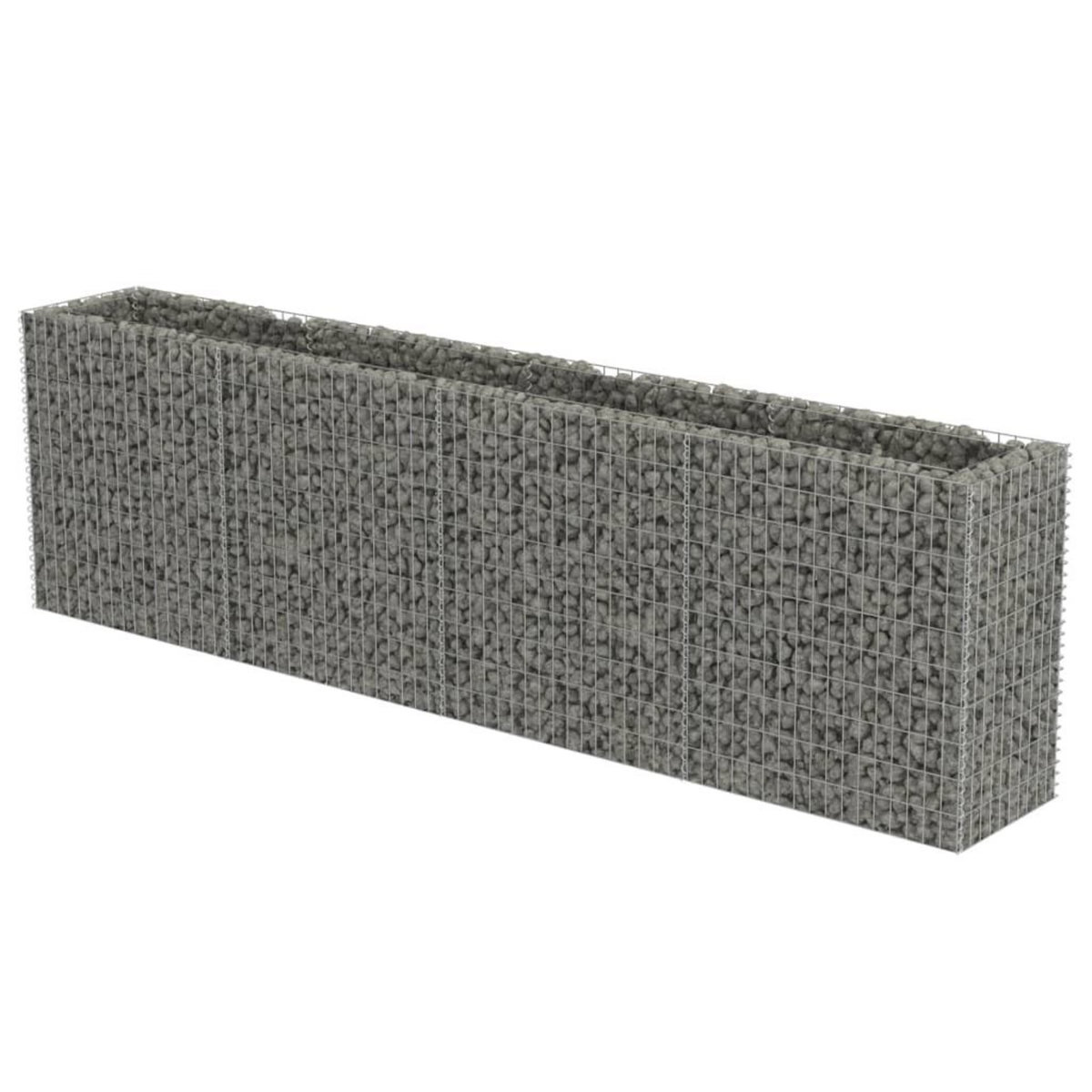 VIDAXL Lit sureleve a gabion Acier galvanise 360x50x100 cm