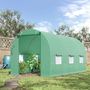 Voir la diapositive 2 : OUTSUNNY Serre de jardin tunnel 4,5L x 2l x 2H m châssis tubulaire acier galvanisé renforcé 1,8 cm 6 fenêtres 1 porte vert
