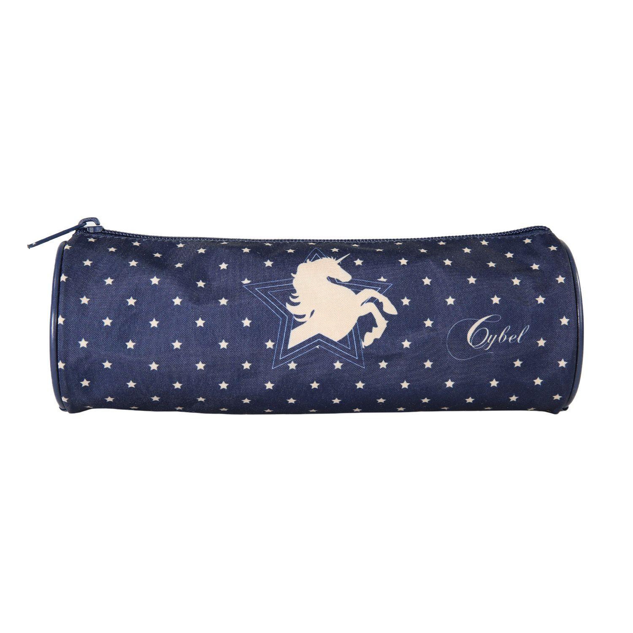Bagtrotter Bagtrotter - Cybel -Trousse Scolaire Ronde - Marine - 1 Compartiment Zippé - 22x7x7cm - Matière Polyester - Accessoire et Papeterie Scolaire