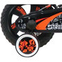 Voir la diapositive 2 : Vélo enfant - Modèle 12  Garçon Street Art pour enfant de 85/100 cm avec stabilisateurs - Guidon type BMX avec mousse décorative - Porte bidon - 1 frein + roues bâtons