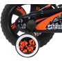 Voir la diapositive 2 : Vélo enfant - Modèle 12  Garçon Street Art pour enfant de 85/100 cm avec stabilisateurs - Guidon type BMX avec mousse décorative - Porte bidon - 1 frein + roues bâtons