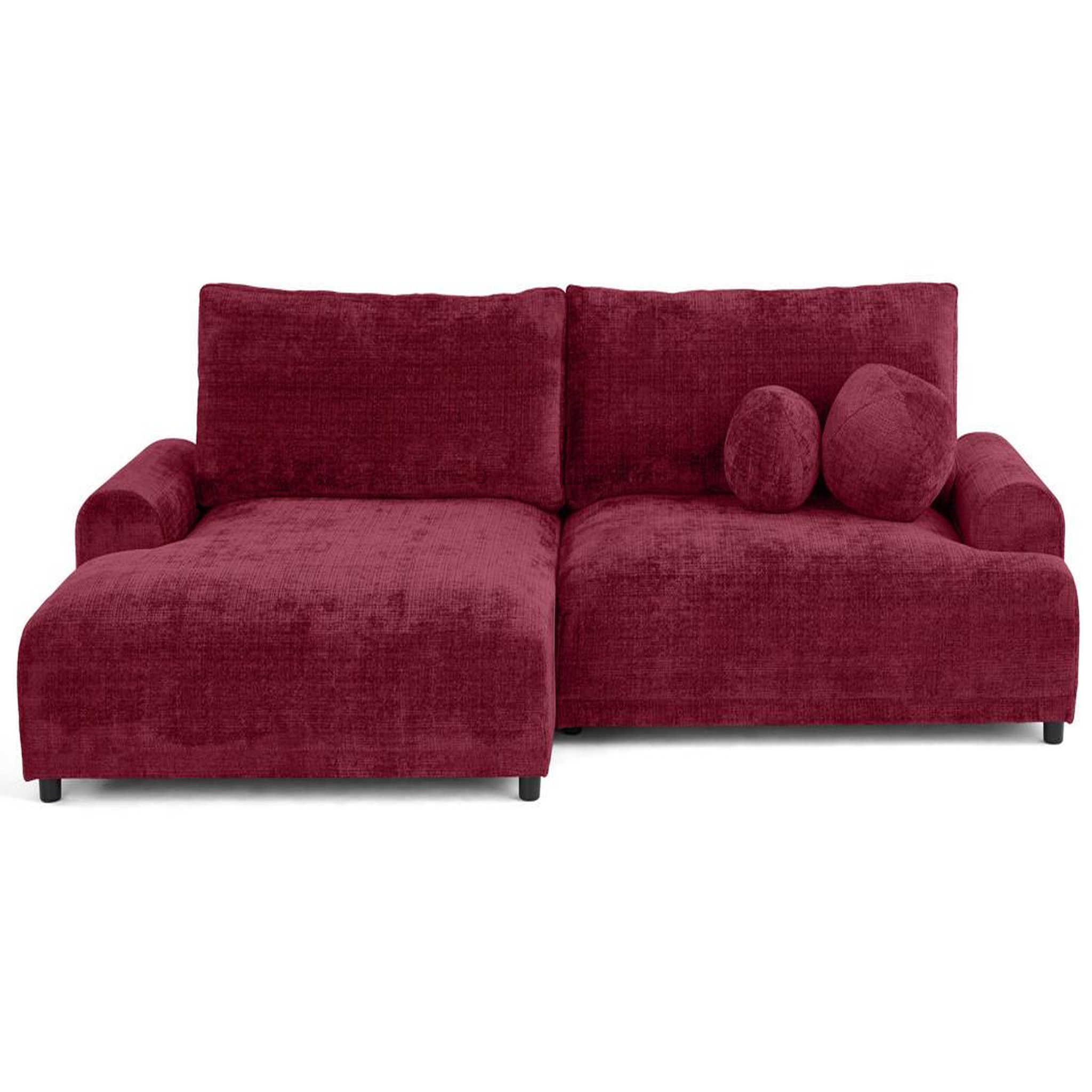 Voir la diapositive 1 : LISA DESIGN Nelly - canapé d'angle gauche 4 places convertible avec coffre en velours texturé