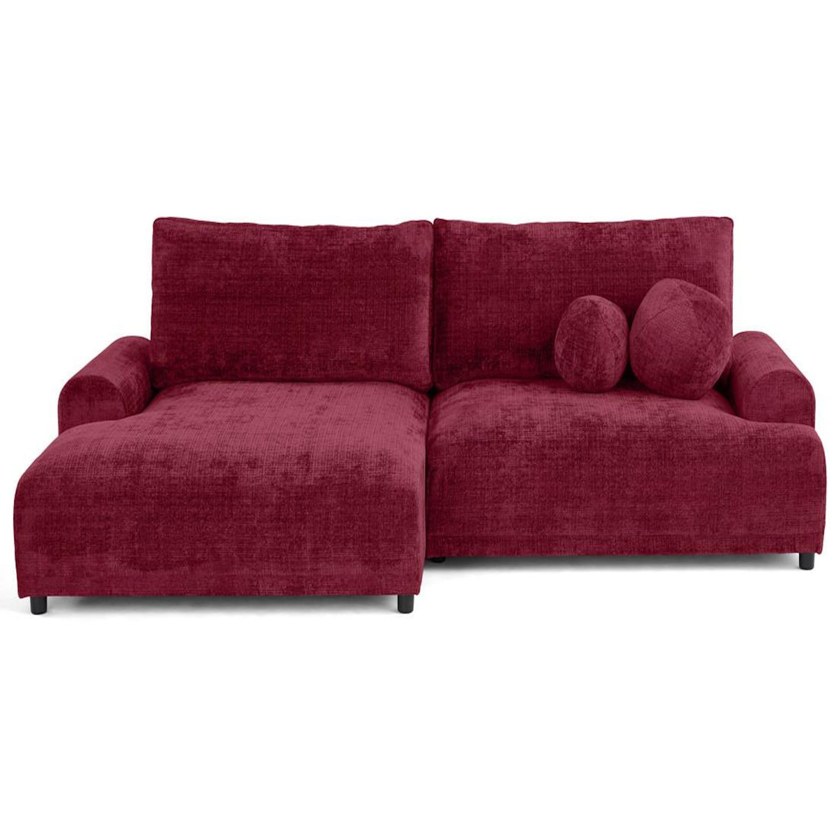 LISA DESIGN Nelly - canapé d'angle gauche 4 places convertible avec coffre en velours texturé