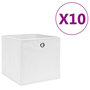 Voir la diapositive 1 : VIDAXL Boîtes de rangement 10 pcs Tissu intisse 28x28x28 cm Blanc