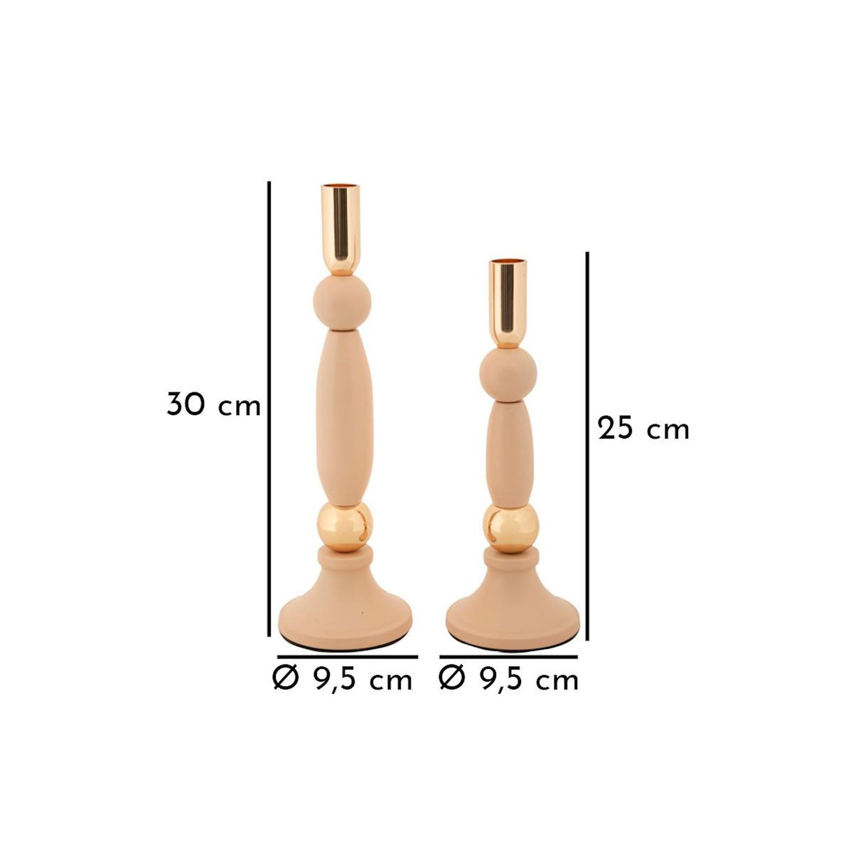 Paris Prix Lot de 2 Chandeliers  Strek  30cm Rose & Or