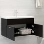 Voir la diapositive 3 : VIDAXL Armoire d'evier avec lavabo integre Noir Agglomere