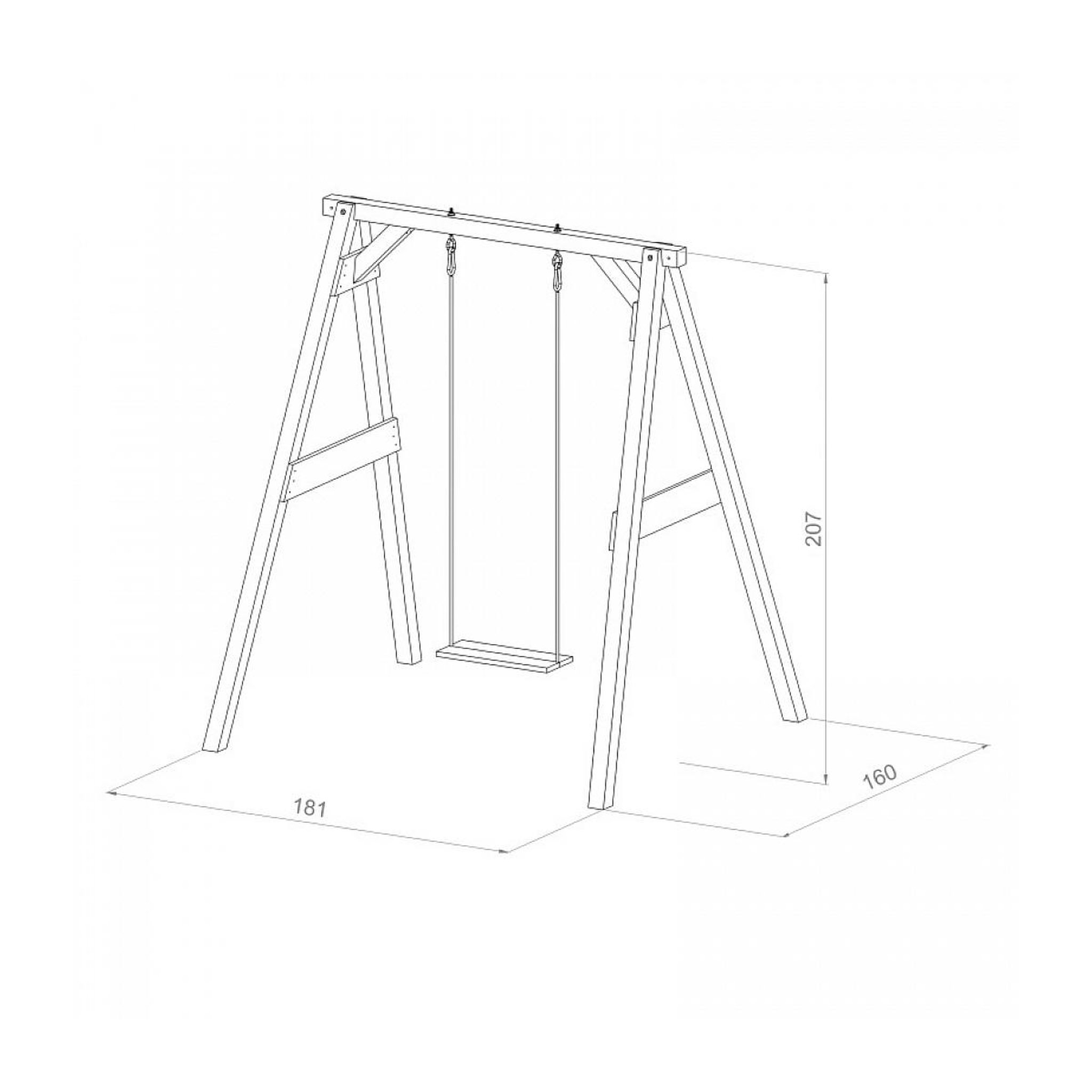 Voir la diapositive 3 : Axi House AXI Portique simple en bois 1 balançoire Gris Blanc 160x181x207cm