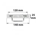 CENTRALE BRICO Poignée sur platine à bout carré L 140 acier zingué blanc