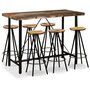 Voir la diapositive 1 : VIDAXL Ensemble de bar 7 pcs Bois massif recycle