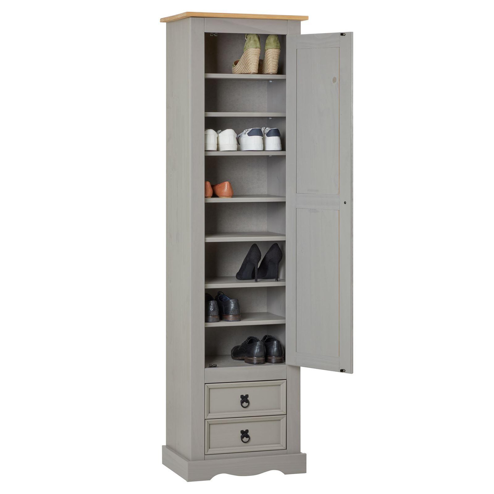 Voir la diapositive 1 : IDIMEX Armoire TEQUILA avec 1 porte et 2 tiroirs, en pin massif