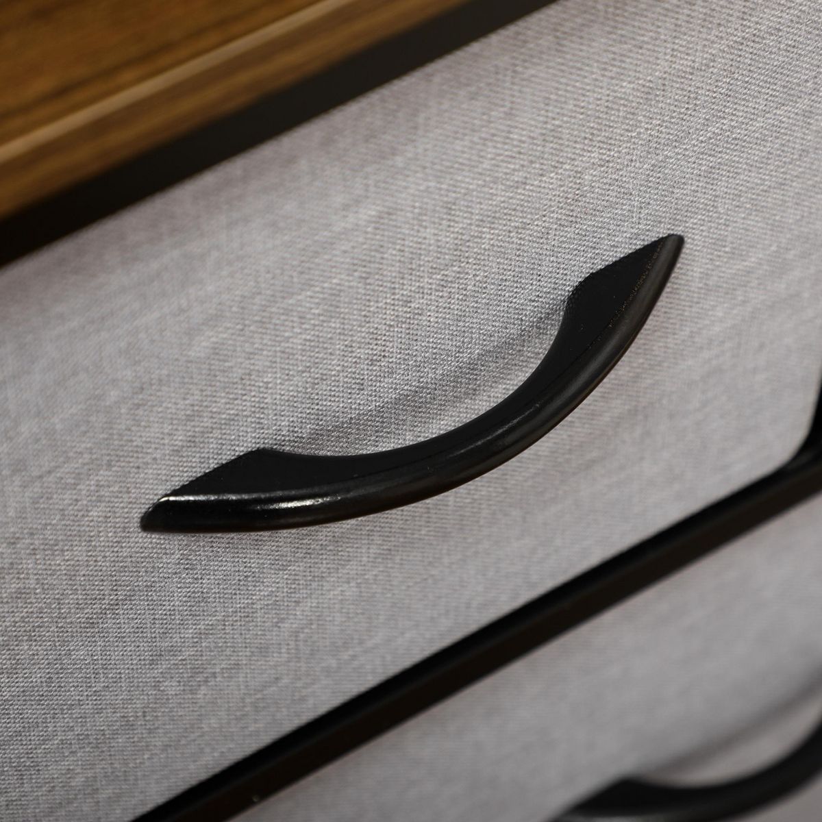 HOMCOM Commode meuble de rangement 8 tiroirs - dim. 100L x 30l x 78H cm - structure acier noir tissu pliant gris