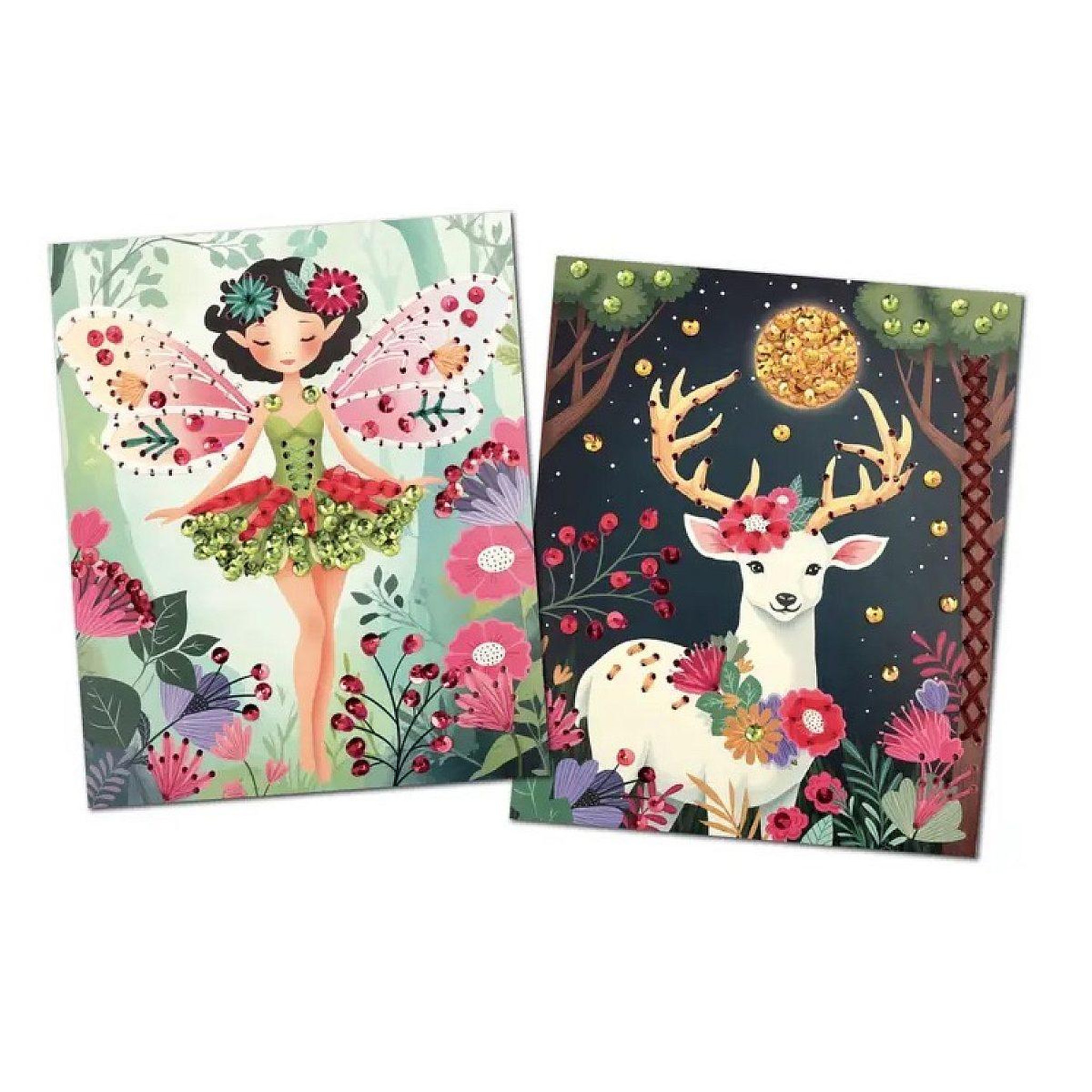 Voir la diapositive 2 : GRAINE CRÉATIVE Cartes a broder - foret enchantee