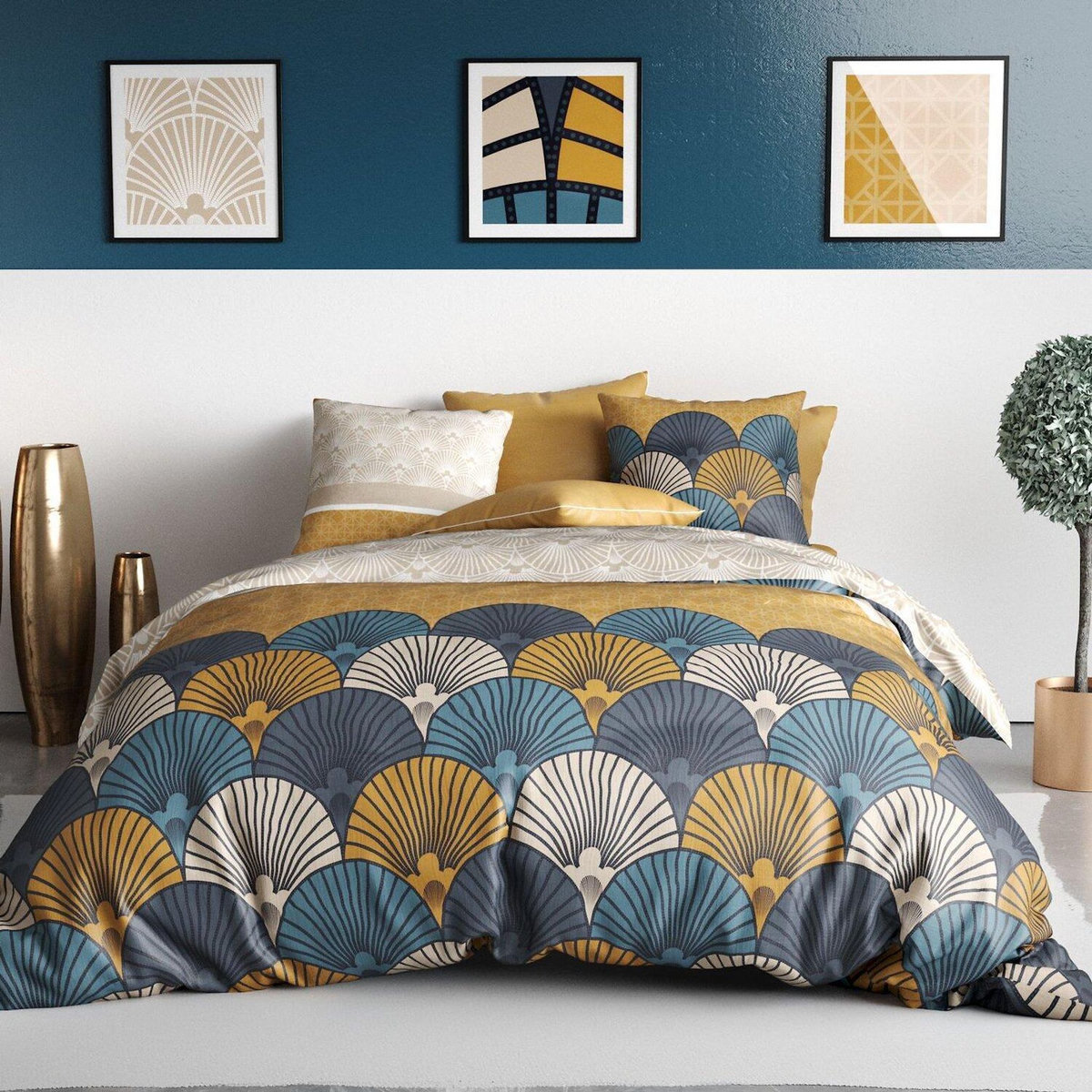 ATELIER DU COTON Parure housse de couette 100%coton 57fils maka