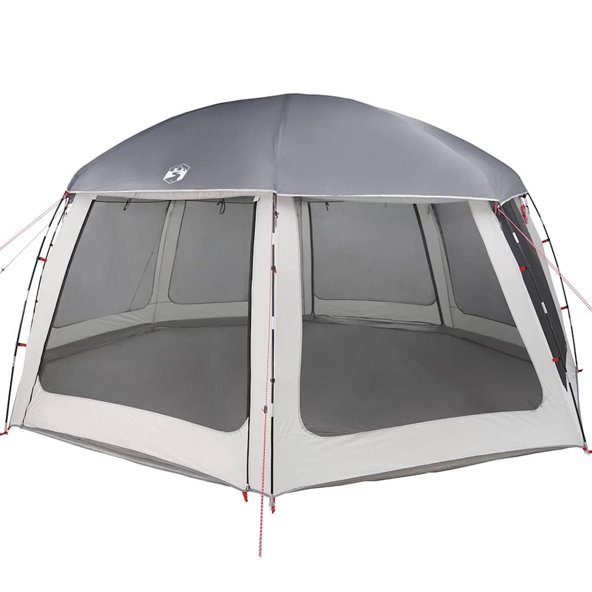 Voir la diapositive 3 : VIDAXL Tente piscine toit amovible parois maille gris 612x612 cm