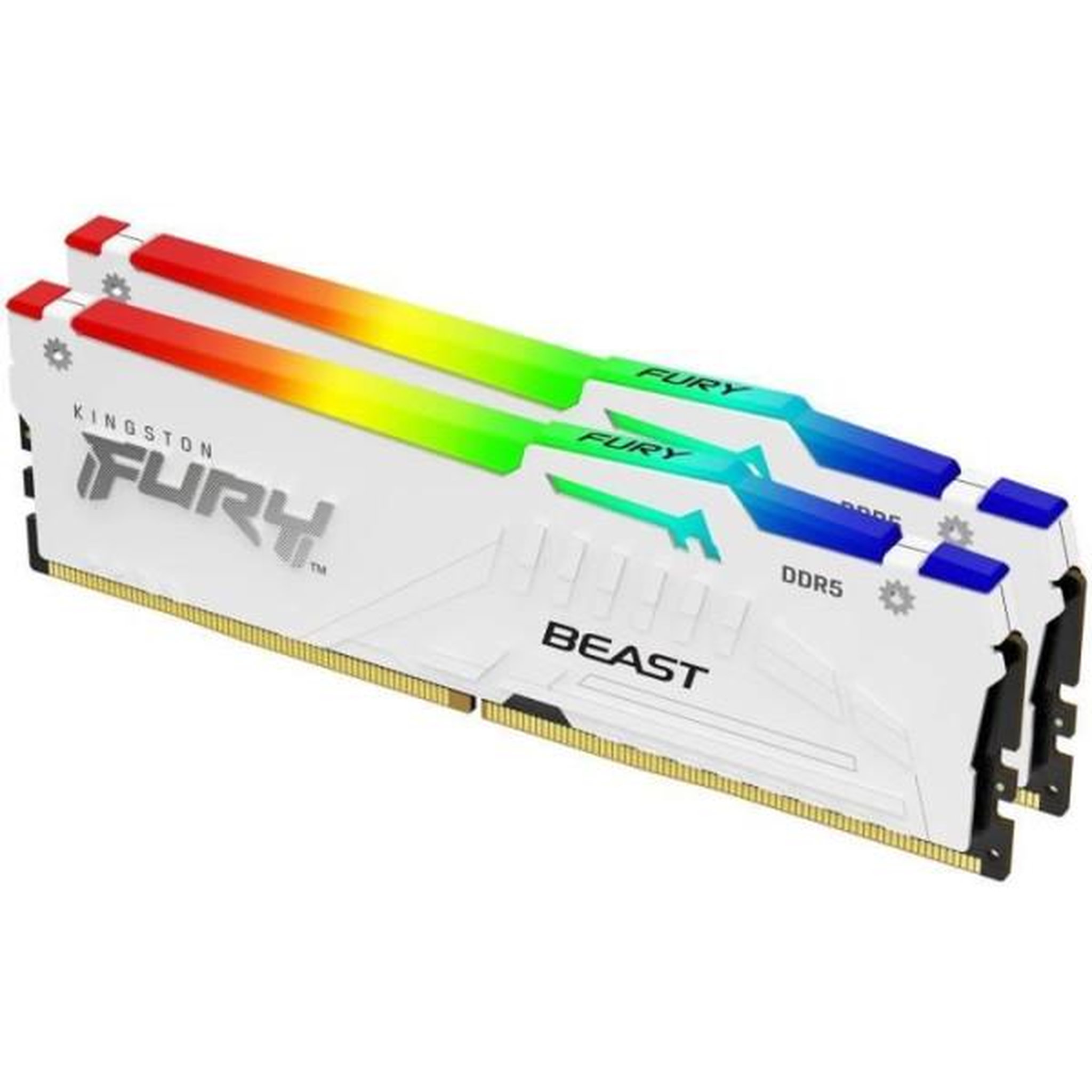 Kingston Mémoire DDR5 - KINGSTON - FURY Beast White RGB EXPO - 32 Go (2 x 16 Go) - 6000 Mhz - CL30