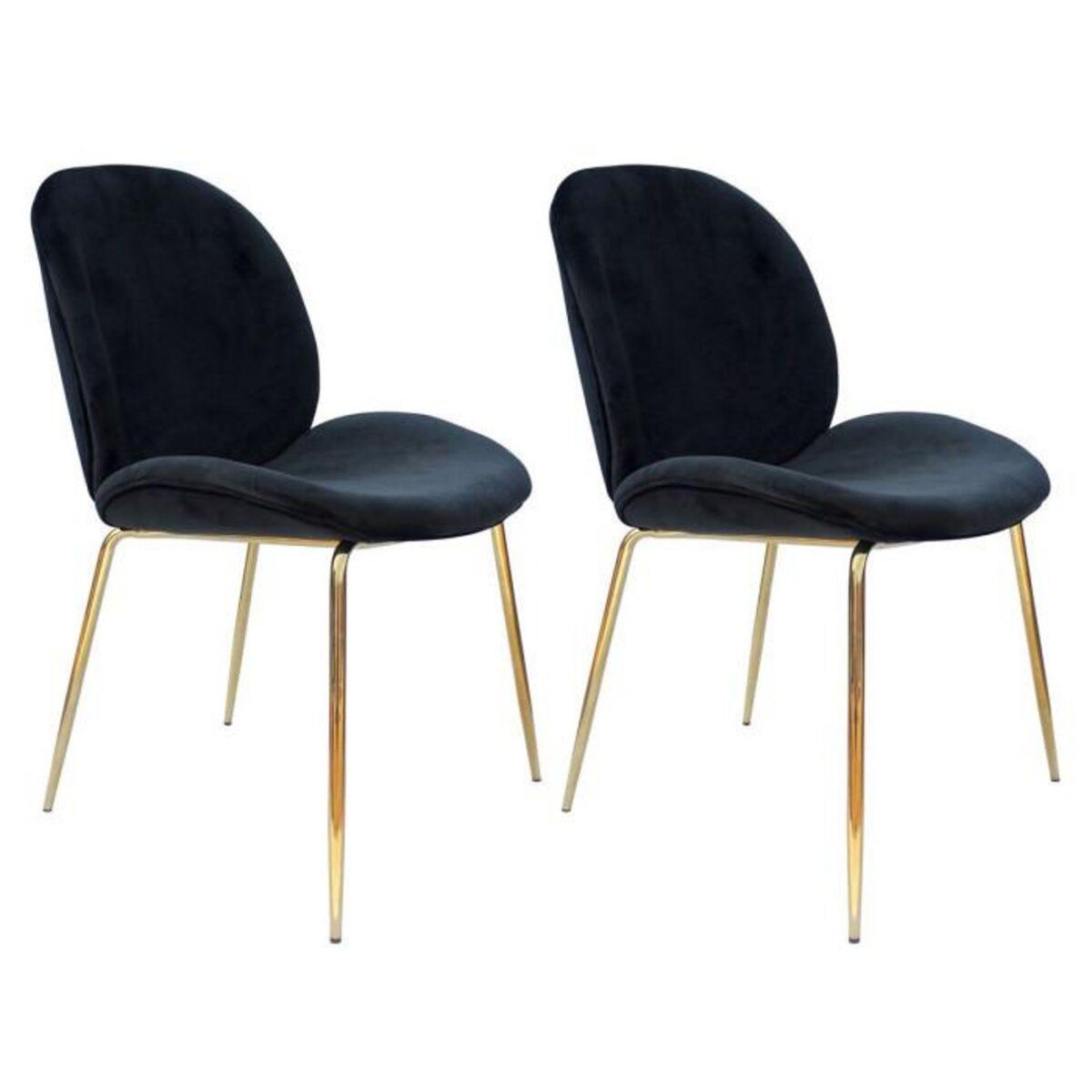 Paris Prix Lot de 2 Chaises Design  Charlize  90cm Noir & Or