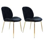 Paris Prix Lot de 2 Chaises Design  Charlize  90cm Noir & Or