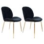 Voir la diapositive 1 : Paris Prix Lot de 2 Chaises Design  Charlize  90cm Noir & Or