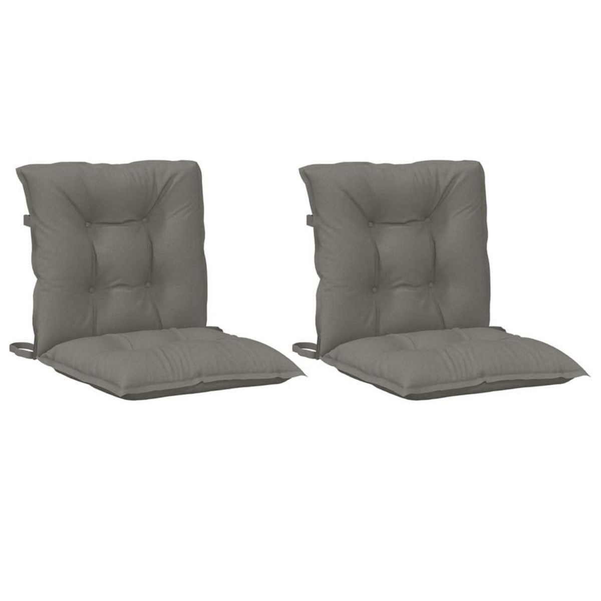 VIDAXL Coussins de chaise a dossier bas lot de 2 gris fonce melange