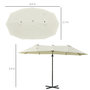 Voir la diapositive 3 : OUTSUNNY Parasol déporté grande taille XXL inclinable dim. 4,4L x 2,7l x 2,5H m piètement en acier inclus polyester crème