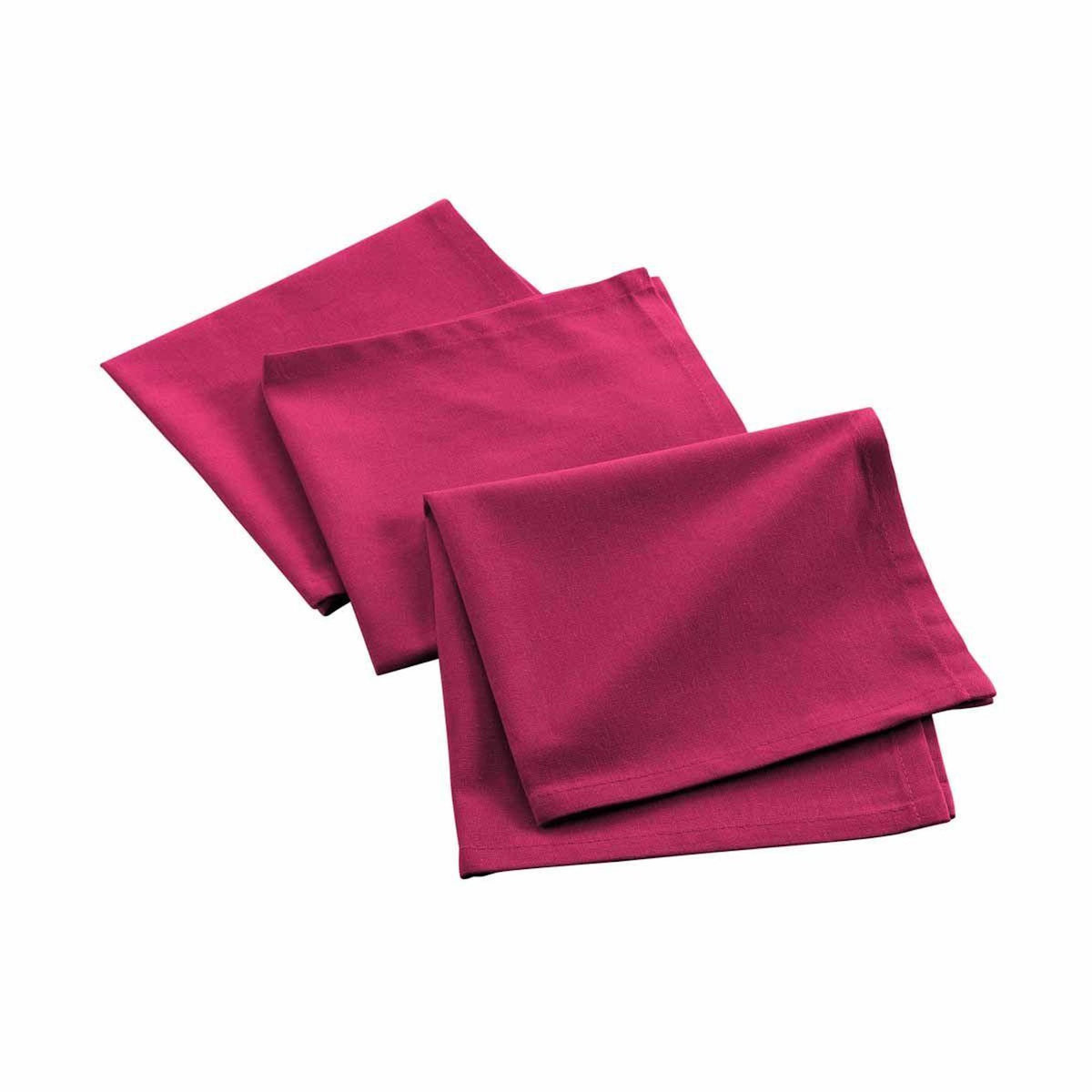 Paris Prix Lot de 3 Serviettes de Table  Mistral  40x40cm Fuchsia