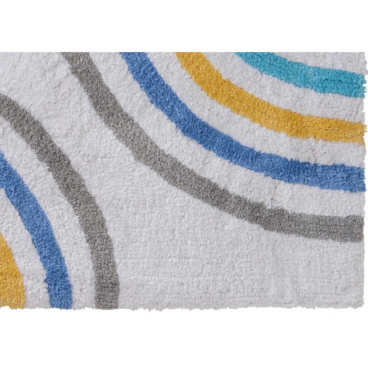 GUY LEVASSEUR Tapis enfant déco arc-en-ciel en coton 50x80cm