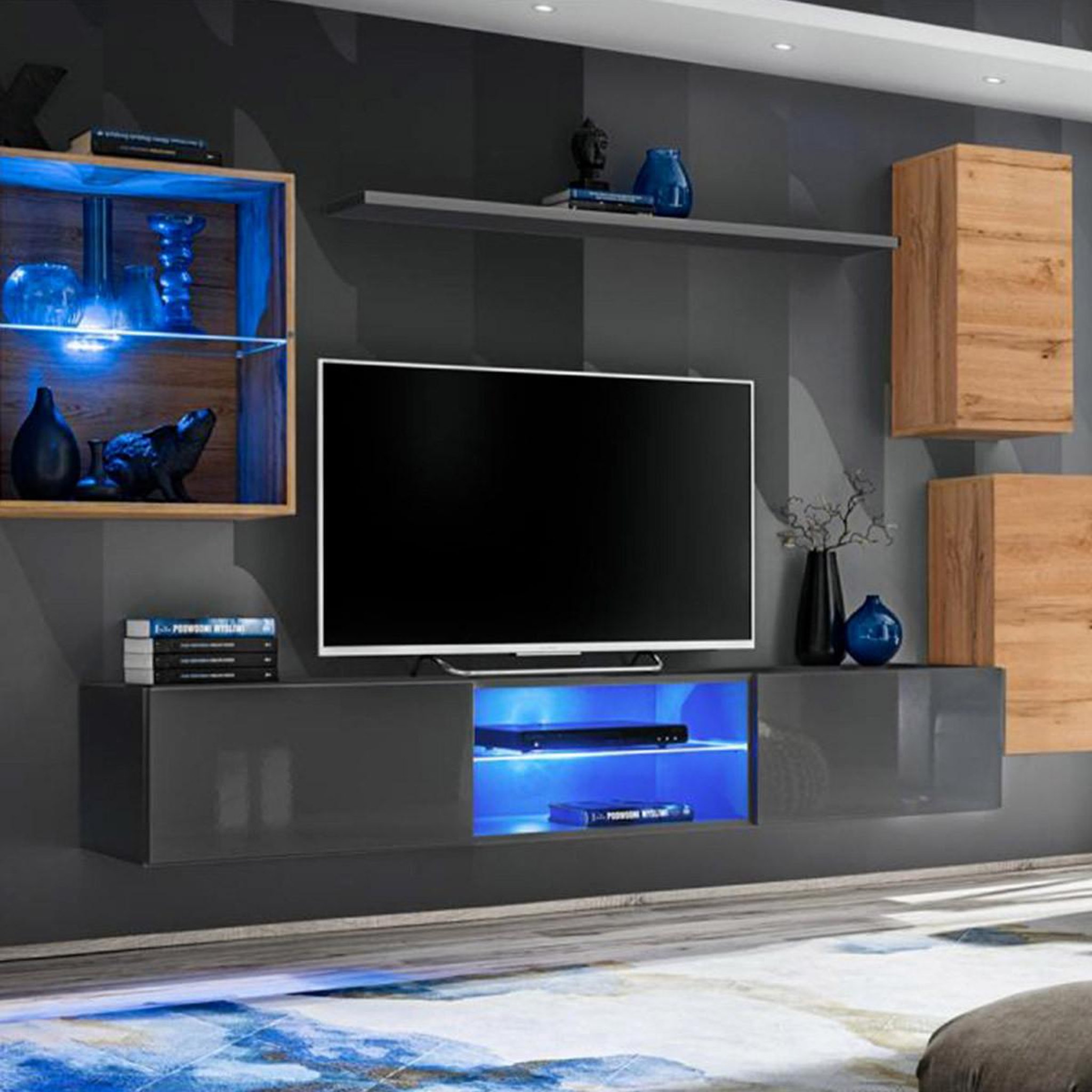 Voir la diapositive 1 : Paris Prix Ensemble meuble tv  switch xxiii  250cm naturel & gris