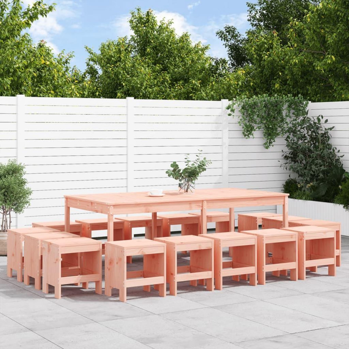 VIDAXL Ensemble a manger de jardin 17 pcs bois massif de Douglas
