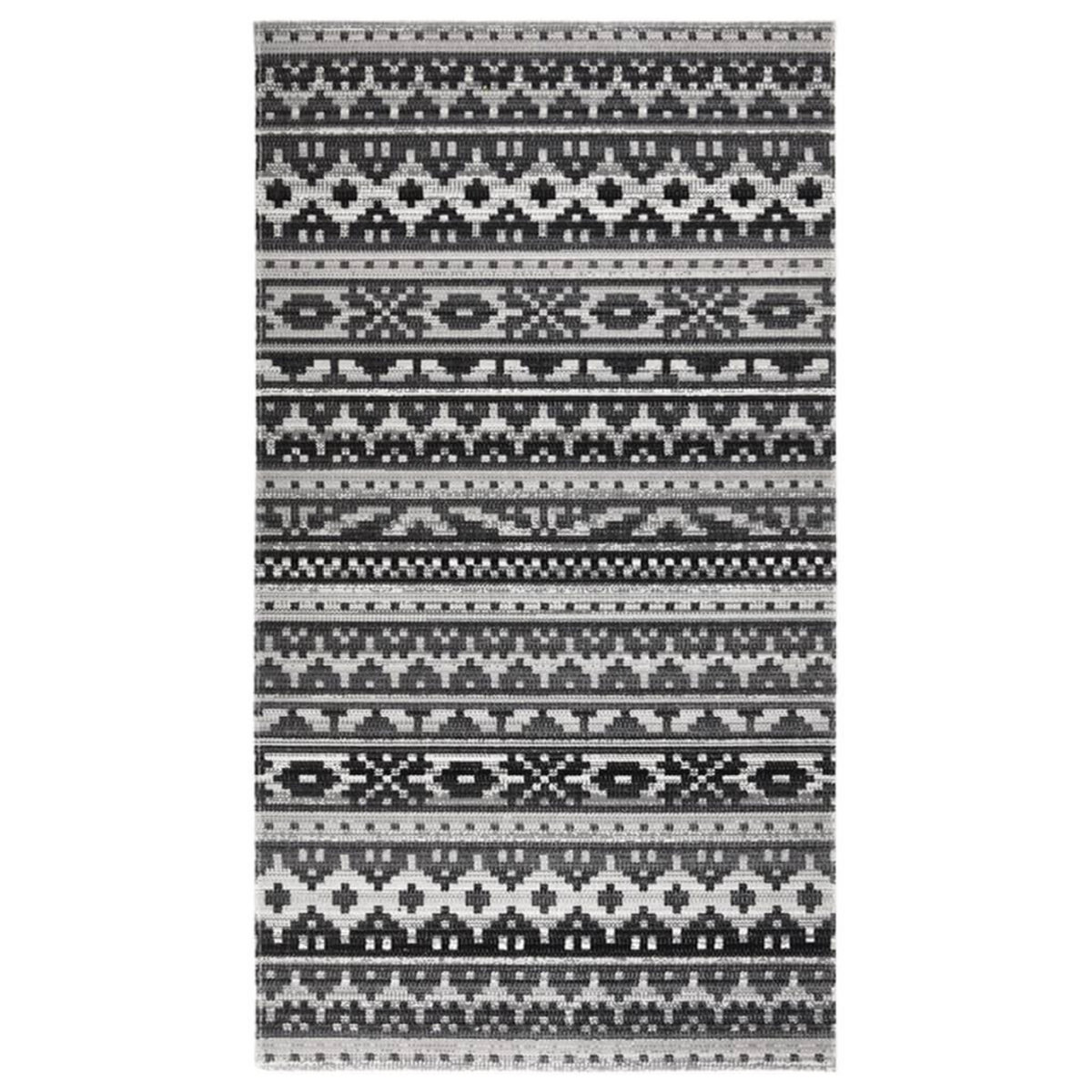 VIDAXL Tapis a tissage plat d'exterieur 115x170 cm Gris fonce