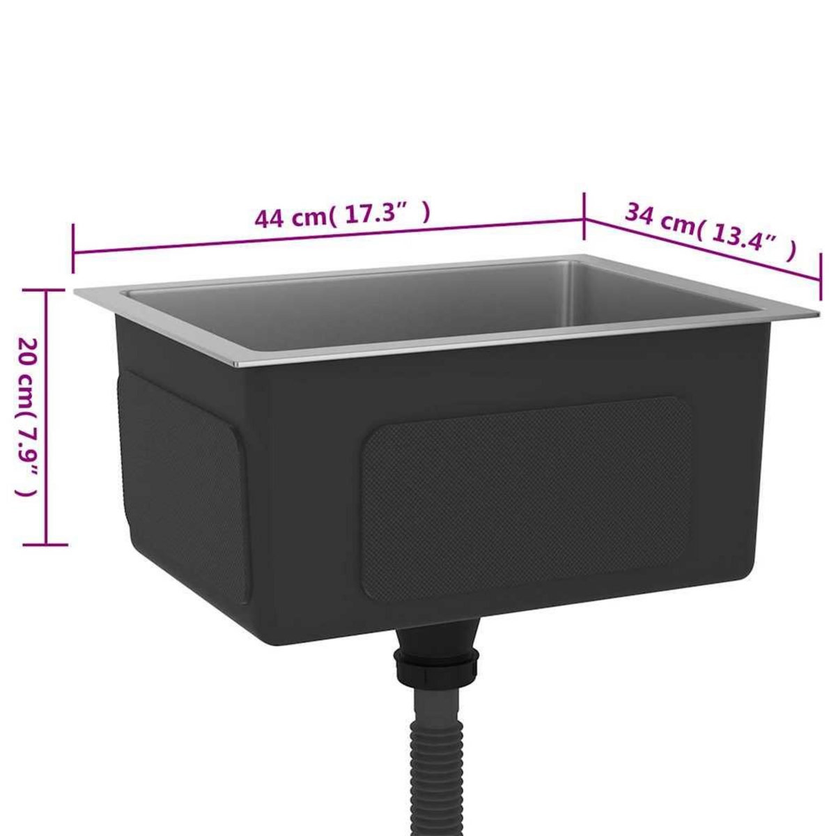 VIDAXL Evier de cuisine fait main Acier inoxydable