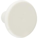 CENTRALE BRICO Lot de 6 boutons de meuble Rond blanc plastique H.27 x l.33 x P.33 mm
