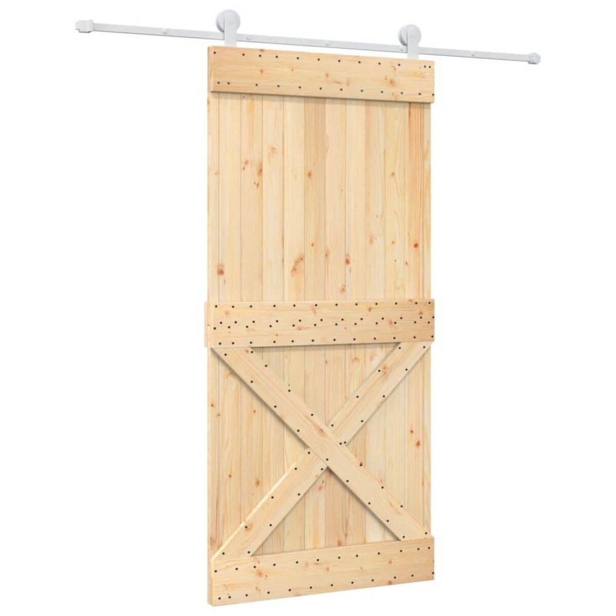 VIDAXL Porte coulissante et kit de quincaillerie 95x210 cm pin massif