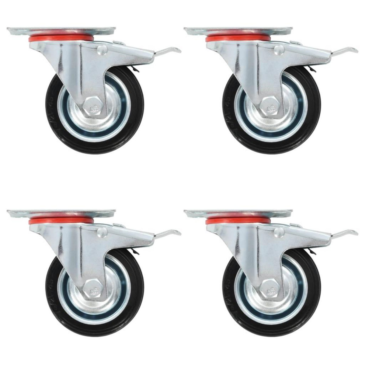 VIDAXL Roulettes pivotantes avec double frein 4 pcs 75 mm