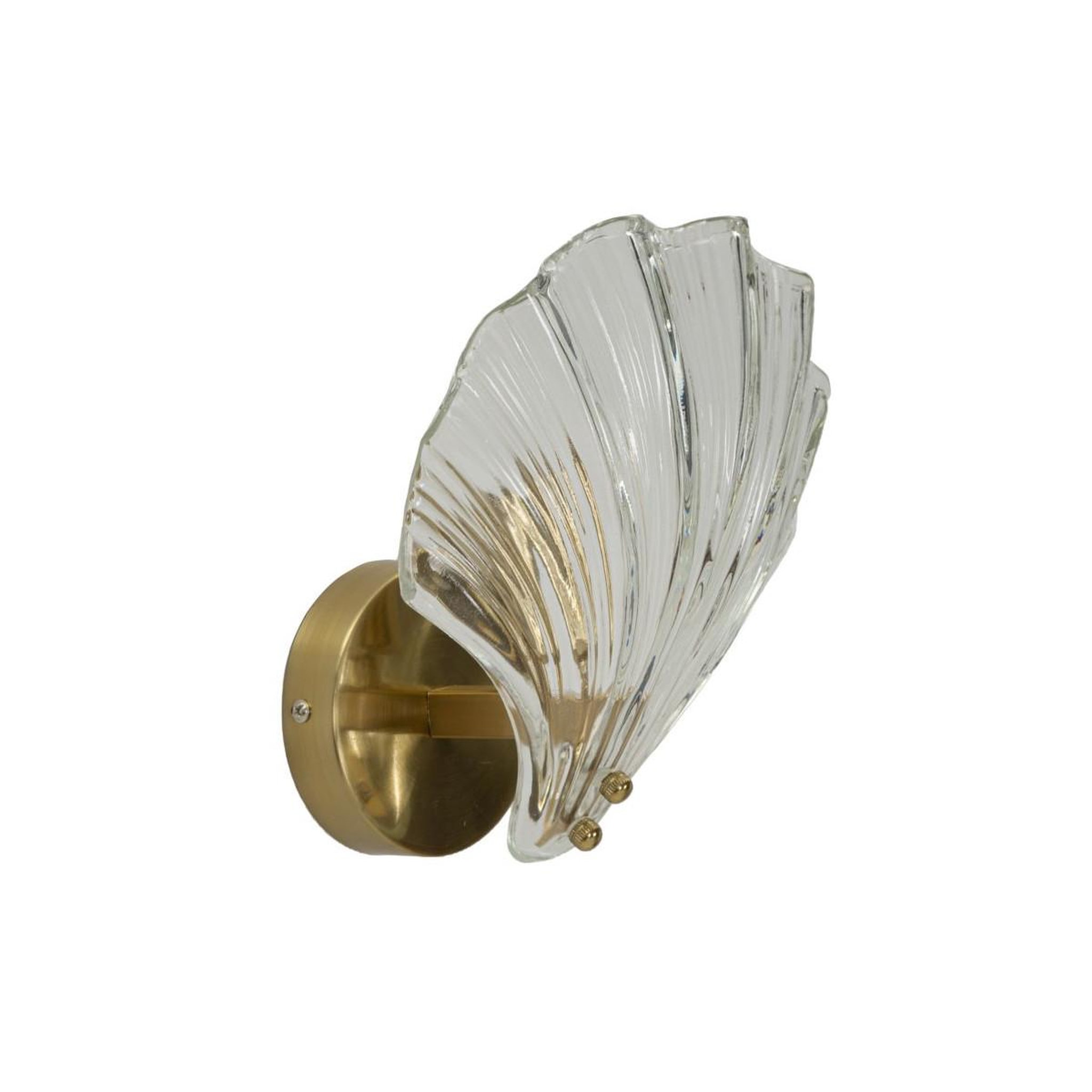 Voir la diapositive 2 : Paris Prix Applique murale en verre  coquillage  22cm transparent