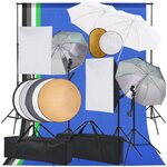 VIDAXL Kit de studio photo boîte a lumiere toile de fond et reflecteur